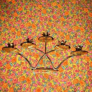Unique Vintage Brass Candelabra | Four Arm | MCM Romantic Dining Side Table